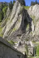 Ligne Maginot - BLOCKHAUS DU CHAUFFAUD - (Blockhaus pour arme infanterie) - Vue prise depuis le haut de l'escalier menant au fort du Larmont Inférieur (Ft Mahler)