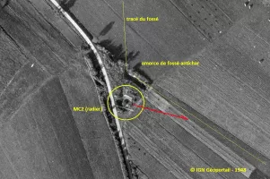 Ligne Maginot - MC2 - LES BROUES - (Blockhaus pour canon) - Situation en 1948