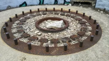 Ligne Maginot - BATTERIE DE LA BOCCA DI VALLE - (Position d'artillerie préparée) - Ancrage de la tourelle de 138 mm