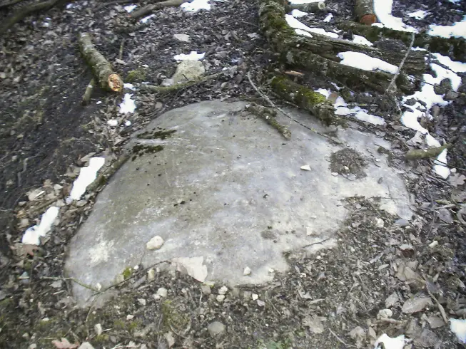Ligne Maginot - BLOCHMONT SUD - (Blockhaus pour arme infanterie) - Gros plan sur la coupole
Bien que seule émerge cette petite partie de la coupole, on peut supposer qu'il s'agit bien d'une coupole pour mitrailleuse Hotchkiss 8mm. L'entrée principale a les dimension standard pour ce type d'équipement, généralement les coupole pour AC47 de marine ont une entrée plus large afin d'y faire passer l'affut crinoline qui est relativement encombrant.