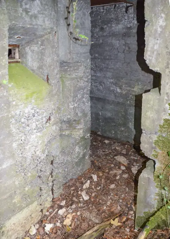 Ligne Maginot - NEUNEICH 7 - (Abri) - Entrée de droite, avec vue sur le créneau de tir et les réservations pour la porte