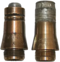 Ligne Maginot - Munition pour mortier de 60 mm FA mle 1935 (60 FA 35) - Fusées V 8-I et 22/28 B Mle 1935 avec sa coiffe d’étain (sans porte-amorce)