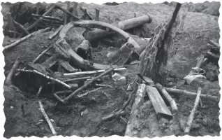 Ligne Maginot - S4 - (Position d'artillerie préparée) - Les restes de la batterie de 2 canons de 120 L de Bange