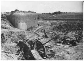 Ligne Maginot - S4 - (Position d'artillerie préparée) - Les restes de la batterie de 2 canons de 120 L de Bange