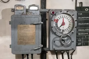 Ligne Maginot - AGAISEN (AN) - E03 - (Ouvrage d'artillerie) - PC
Transmetteur d'ordres Carpentier et son boitier d'alimentation