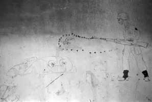 Ligne Maginot - TLFR - TéLéPHéRIQUE DU RIMPLAS - (Téléphérique ( Recette)) - Graffiti à l'intérieur du bâtiment