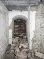 Ligne Maginot - A33 - (Abri) - Le couloir extérieur condamné par des pierres de rocaillage