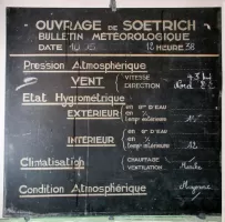 Ligne Maginot - SOETRICH - A11 - (Ouvrage d'artillerie) - PC de l’ouvrage
Tableau de bulletin météo de l'ouvrage exposé dans le musée de l'ouvrage Immerhof