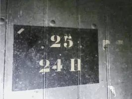 Ligne Maginot - RIPPERT - X13 (QUARTIER KARRE - II/168°RIF) - (Abri) - Le marquage de la porte d'une chambre de troupes.