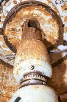 Ligne Maginot - Cloche lance grenade mle 35 - Ouvrage du Simserhof
L'unique cloche lance grenade équipée du support prototype. 
Le lance grenade prenait position dans l'évidement en partie haute.