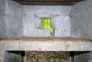 Ligne Maginot - CB440 - PIVELSACKER - (Blockhaus pour canon) - L'ouverture en dessus de l'entrée pour le canon
