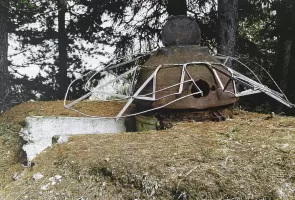 Ligne Maginot - PLAN à MARIN (TD N° 599) - (Cuve pour arme d'infanterie) - La tourelle démontable avec sa crinoline support de camouflage