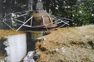 Ligne Maginot - PLAN à MARIN (TD N° 599) - (Cuve pour arme d'infanterie) - La tourelle démontable avec sa crinoline support de camouflage