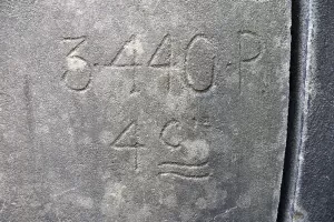 Ligne Maginot - PAS DE LA PORTE SUD 2 - (Blockhaus pour arme infanterie) - Marquage à l'entrée 3° Bataillon 440° Pionniers 4° Compagnie
