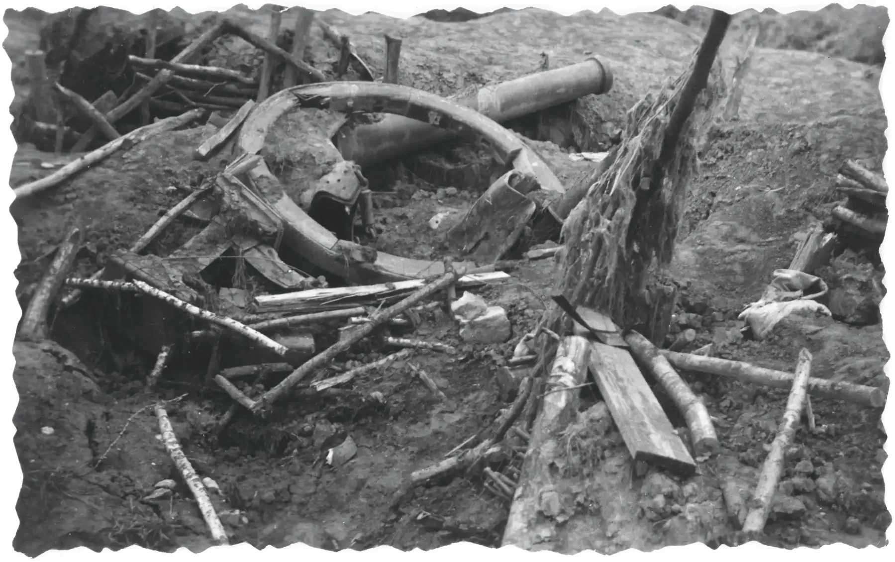 Ligne Maginot - S4 - (Position d'artillerie préparée) - Les restes de la batterie de 2 canons de 120 L de Bange - Inconnu