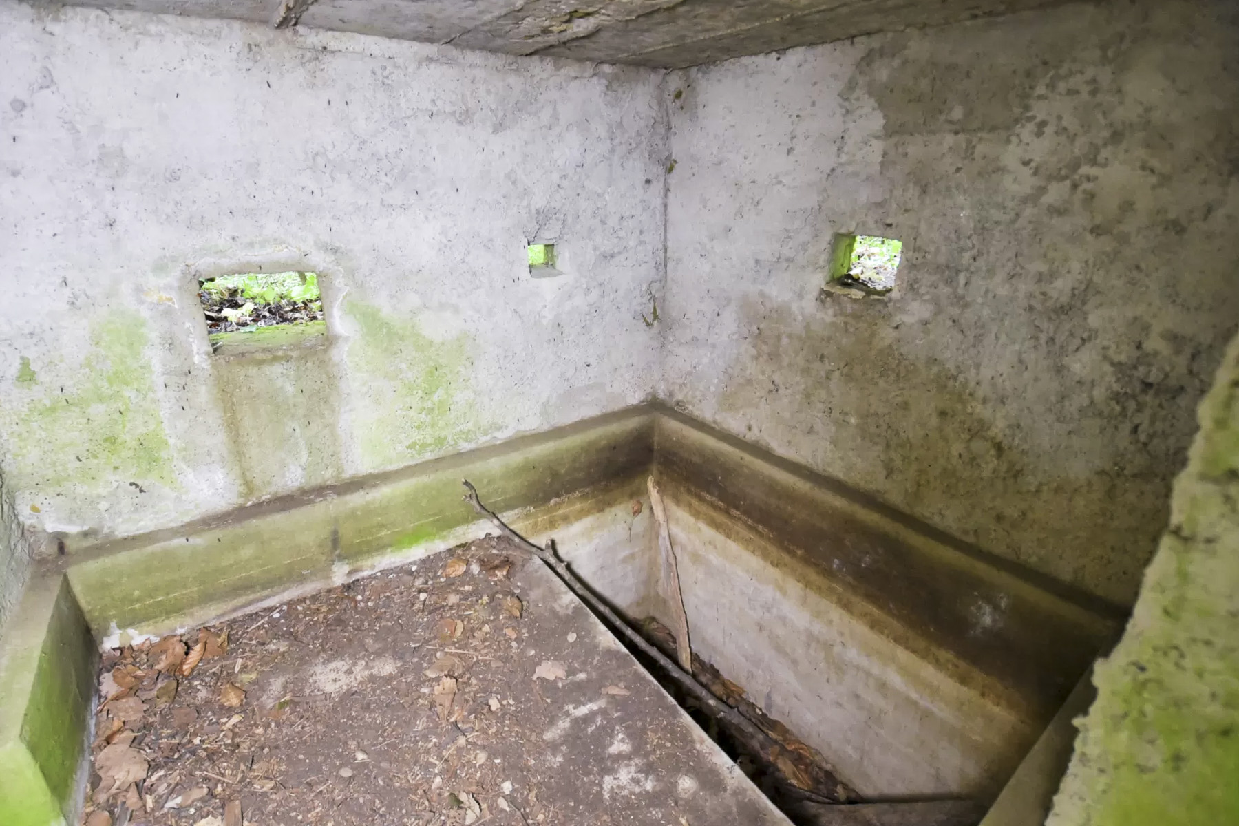 Ligne Maginot - HEIDENBERG 2 - (Blockhaus pour arme infanterie) - Créneau pour mitrailleuse, petit créneau d'observation et créneau de flanquement droit - Ludovic KNAPP