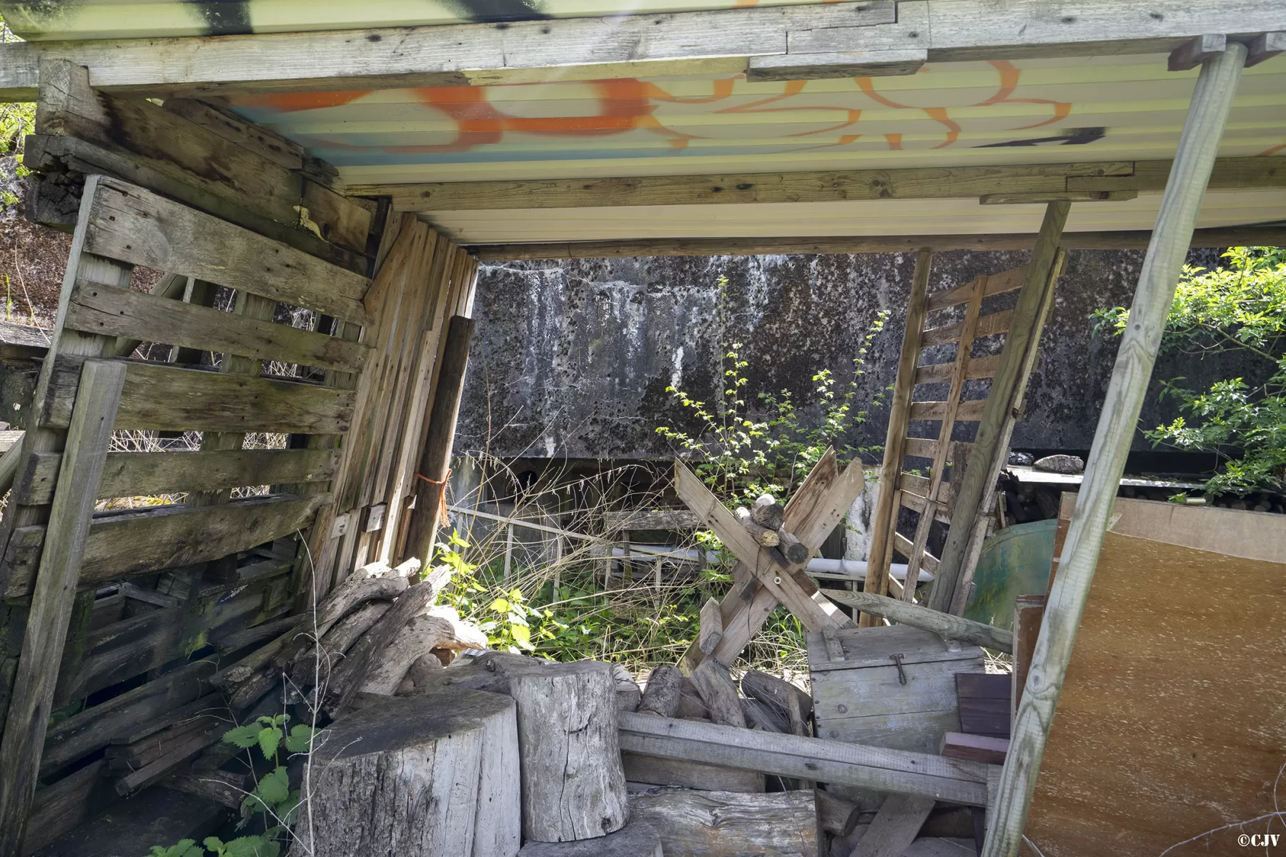 Ligne Maginot - BB32 - FOLTERSBERG - (Blockhaus pour canon) - Le blockhaus est à peine visible derrière tout le matériel - Lia VERMEULEN