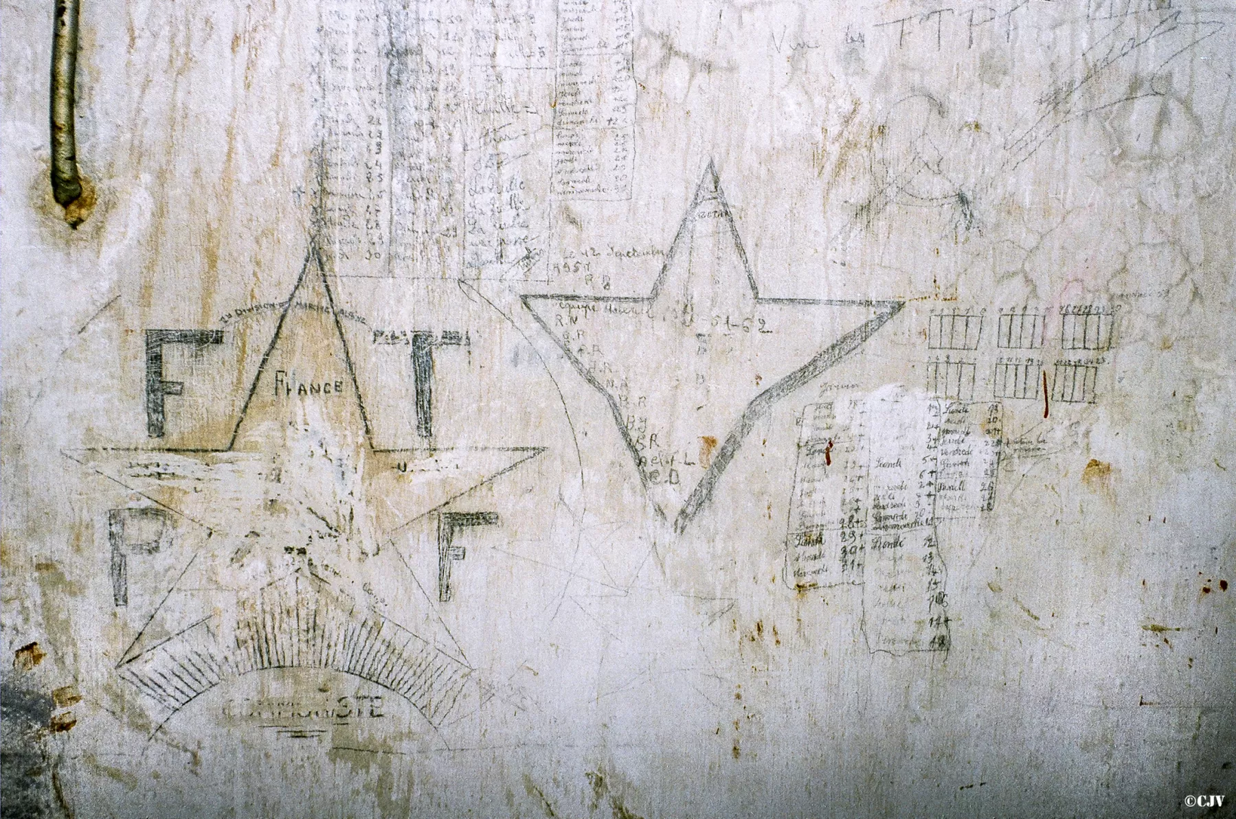 Ligne Maginot - LAVOIR - (Ouvrage d'artillerie) - Bloc 3
Graffitis des FTP (Francs Tireurs Partisan)