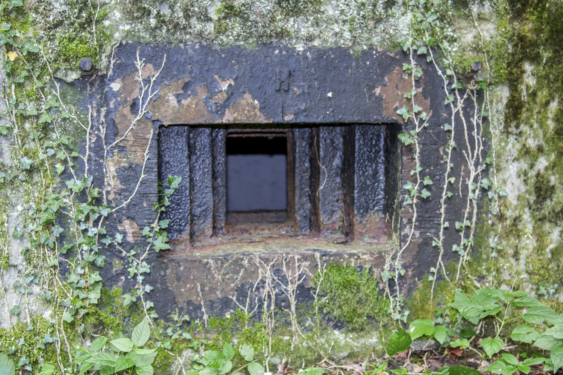 Ligne Maginot - CB277 - IDLINGEN - (Blockhaus pour arme infanterie) - Vue rapprochée de la trémie Condé pour la  mitrailleuse - Michel Teiten