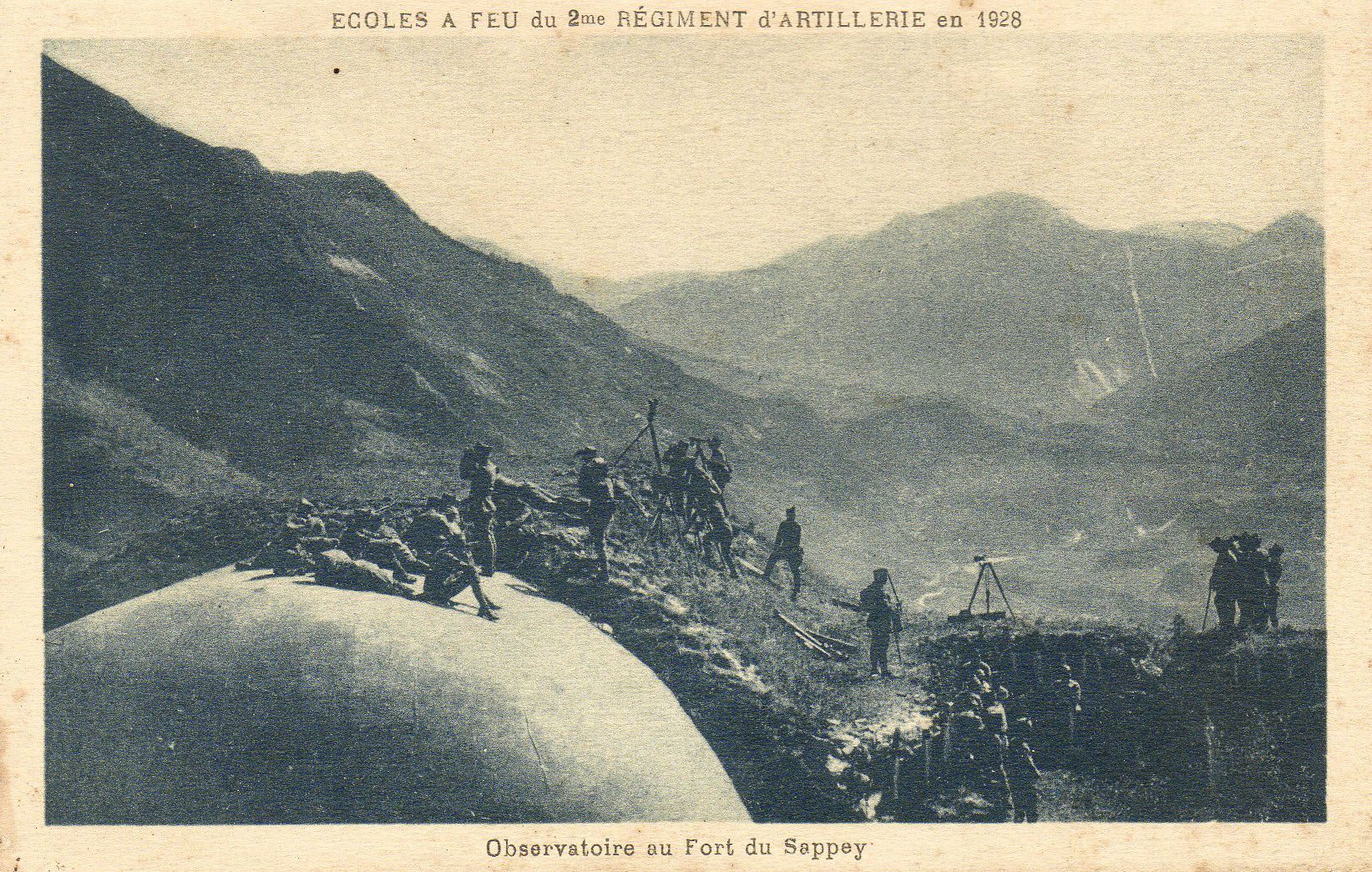 Ligne Maginot - SAPEY - (Ouvrage d'artillerie) - École à feu du 2 RA en 1928 sur les dessus du fort du Sappey - Inconnu