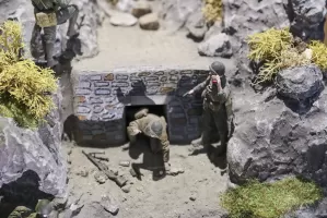 Ligne Maginot - CHENAILLET - (Ouvrage d'infanterie) - Représentation de la reddition de 1940. Exposition sur le Chaberton et la fortification à Clavières. Publication sur Wikimaginot autorisée par Monsieur Roberto Guasco