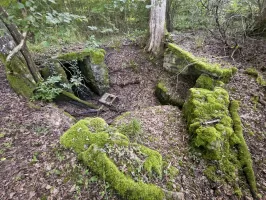 Ligne Maginot - SPITZWALD - (Cuve pour arme d'infanterie) - Vue générale de la cuve avec les deux postes et l'abri