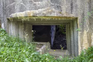 Ligne Maginot - BOIS DE SESTRIERES 1 - (Blockhaus pour canon) - Gros plan du créneau