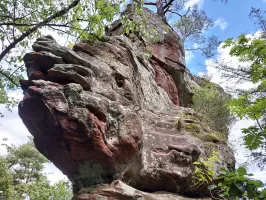 Ligne Maginot - WALDECK - (Observatoire d'artillerie) - Escalier taillé dans le roc donnant accès au sommet du rocher nord
