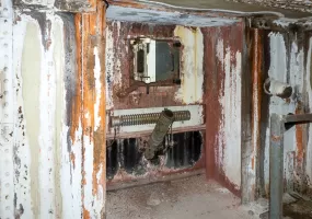 Ligne Maginot - SAINT OURS HAUT (SOH) - (Ouvrage d'artillerie) - Bloc 5
Etage supérieur
Chambre de tir - Créneau JM droite