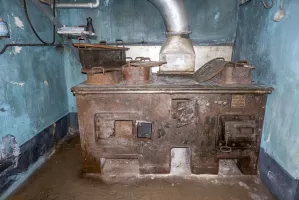 Ligne Maginot - SAINT OURS HAUT (SOH) - (Ouvrage d'artillerie) - Cuisine
Cuisinière à charbon Pierron-Boutier type SRCPF