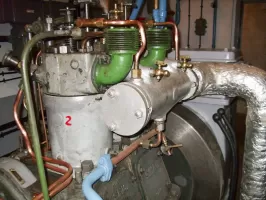 Ligne Maginot - FRESSINEA (FA) - (Ouvrage d'infanterie) - L'un des 2 groupes électrogènes à moteur SMIM type 2SR14 délivrant 24 CV