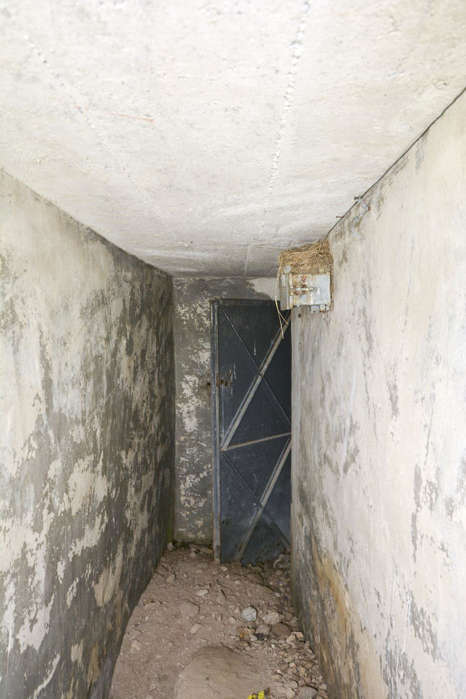 Ligne Maginot - PIED DU JANUS - (Chambre de coupure) - Le couloir d'entrée avec le boitier de raccordement pour les lignes de campagne - Pascal Lambert