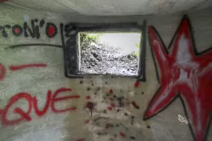 Ligne Maginot - LA RUA 1 - (Blockhaus pour arme infanterie) - Dommage. Même dans ces beaux endroits non 'urbains'