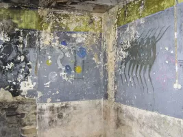 Ligne Maginot - FOURCHES - (Casernement) - Vue du mur du coté droit de la cheminée