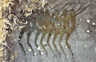 Ligne Maginot - FOURCHES - (Casernement) - et encore les peintures murales pour comparer leur état....