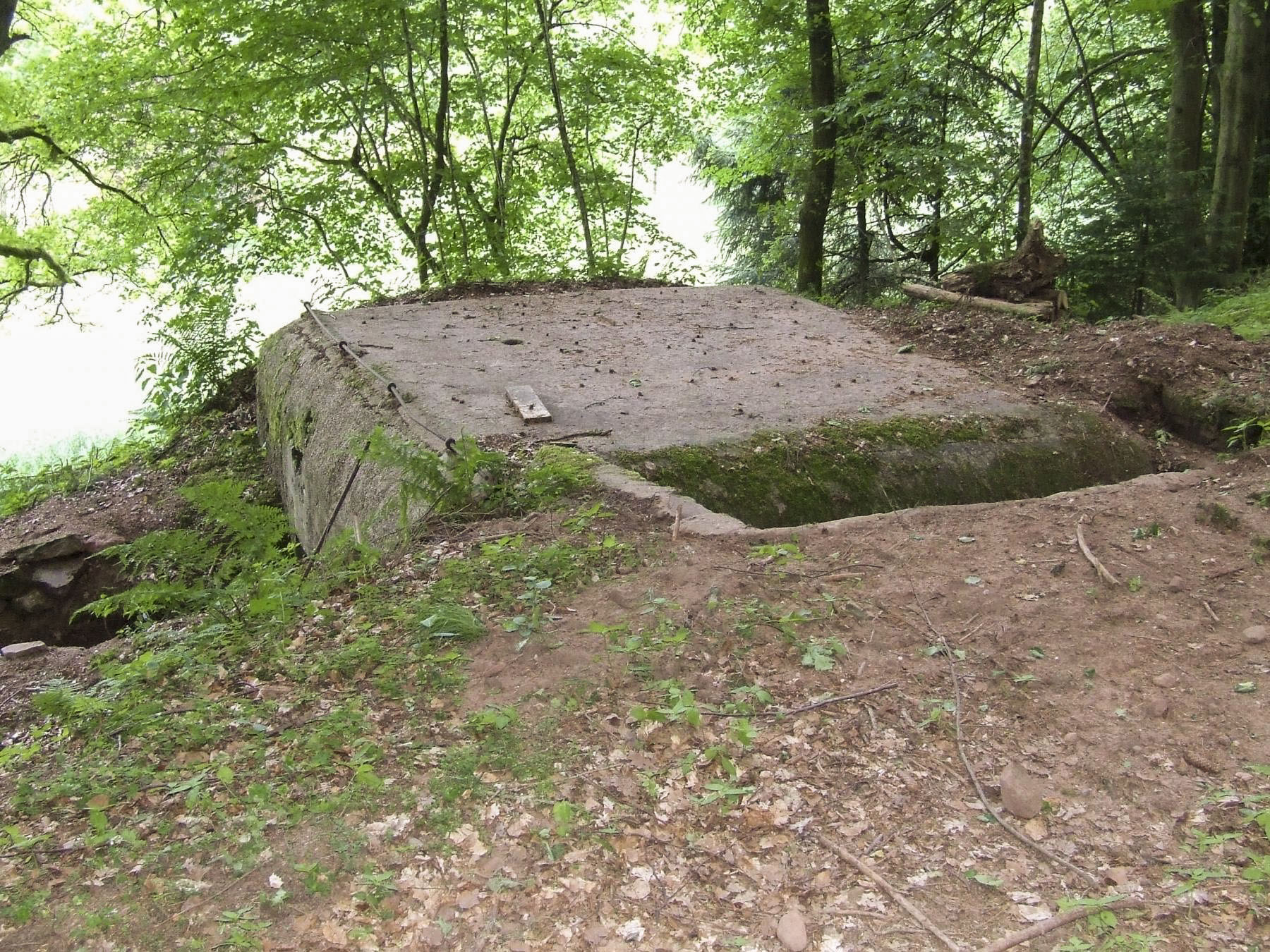 Ligne Maginot - SCHORBACHERBERG - (Blockhaus pour arme infanterie) - Vue d'ensemble coté entrée
On distingue l'orifice pour périscope sur la dalle
