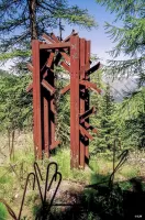 Ligne Maginot - COL DU FORT (F) - (Ouvrage d'infanterie) - Bloc 4
Le cadre support en profilés de la niche blindée du FM de droite
