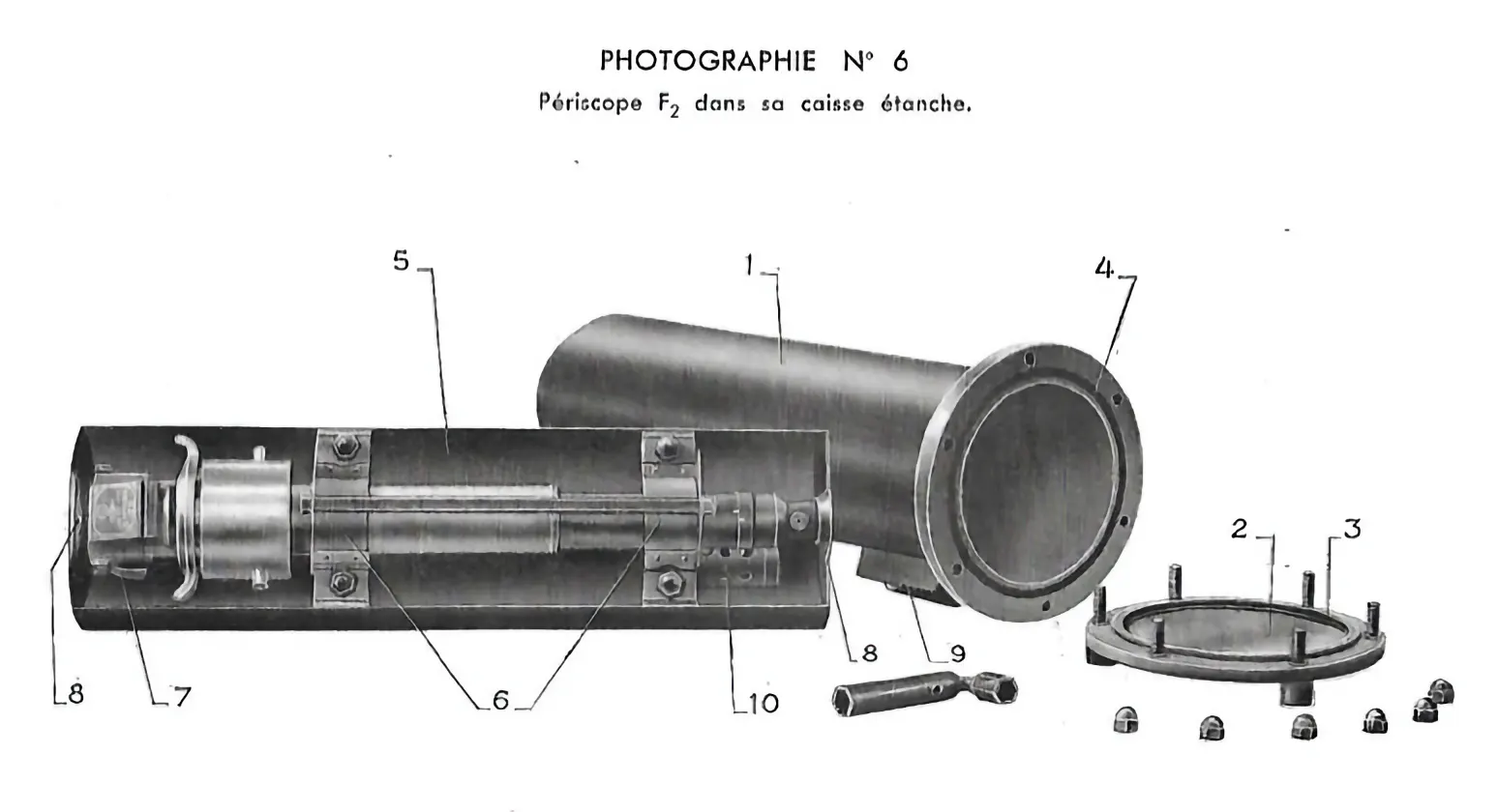 Ligne Maginot - Périscope type F1 ou F2 - Le périscope dans sa caisse de transport
Photo extraite de la notice provisoire de 1937