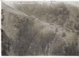 Ligne Maginot - CIME D'ANAN - (Observatoire d'infanterie) - Photo des travaux menés par les italiens prise depuis l'observatoire de la Cime d'Anan en 1933