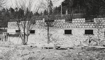Ligne Maginot - PEIRA CAVA - CASERNE CRENANT (SOUS-SECTEUR AUTHION - 46° DBCA) - (Camp de sureté) - Photos de la construction de la caserne par la Sté Roussel Frères (mai 1935)