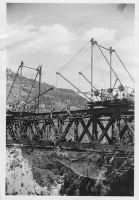 Ligne Maginot - 26 - VIADUC DE LA BEVERA - (DMP - Dispositif de Mine Permanent) - Reconstruction du viaduc de la Bevera (Pont de Caï)
Démontage du pont provisoire