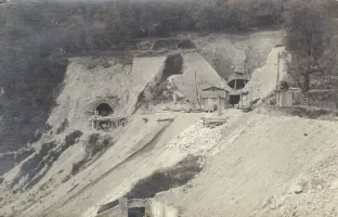 Ligne Maginot - CARANCA NORD (TUNNEL DE) - (Blockhaus pour arme infanterie) - Le tunnel en construction en 1916, entrée nord coté  Breil