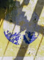 Ligne Maginot - TETE DE CHIEN - (Casernement) - Peinture murale dans le bâtiment G 
Pierre Pointue