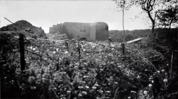Ligne Maginot - BB31 - MARIA - (Blockhaus pour arme infanterie) - Le blockhaus en construction par la 3° section (GM3) de la 7° CM du 161° RIF
Avril 1940