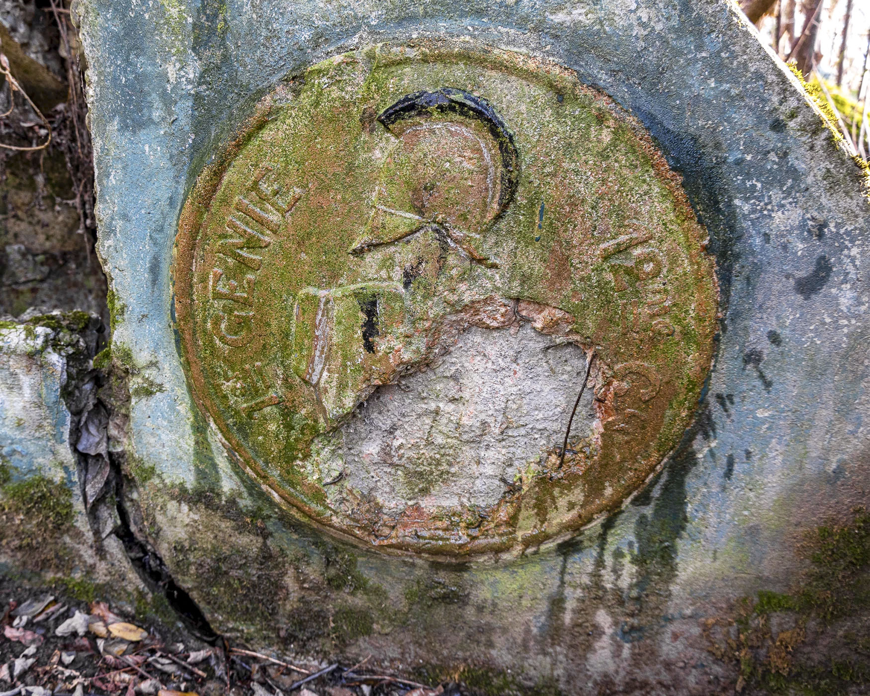 Ligne Maginot - OBERSAASHEIM OUVRAGE 1 - (Blockhaus pour arme infanterie) - Cartouche du 1° Génie 12° Cie. - David Palmer