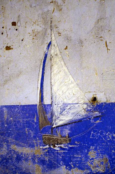 Ligne Maginot - TETE DE CHIEN - (Casernement) - Peinture murale dans le bâtiment G  - LOVINY Alain