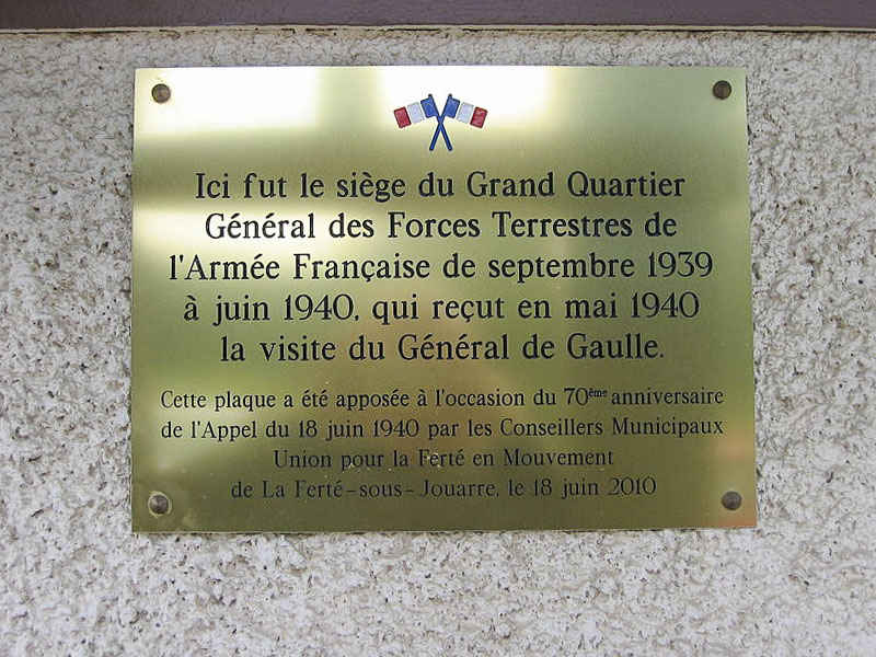 Ligne Maginot - Chateau des Bondons - La Férté sous Jouarre - Plaque commémorative - DOCQUIN Henri