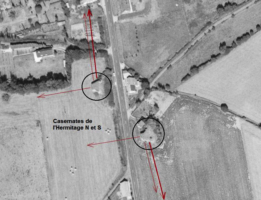 Ligne Maginot - A12 - ERMITAGE SUD - (Casemate d'infanterie) -  - IGN - Géoportail 1983