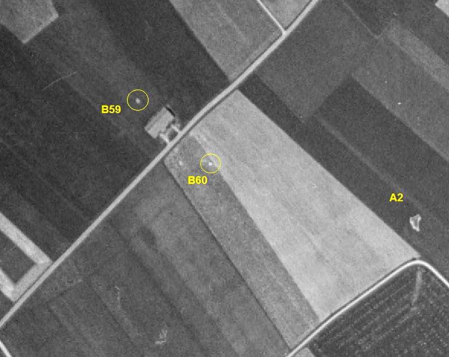 Ligne Maginot - B59 et B60 - CHAPELLE de STRABAND 1/2 - (Blockhaus pour arme infanterie) -  - IGN - Géoportail 1949