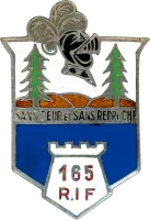 Ligne Maginot - Insigne du 165° RIF - 